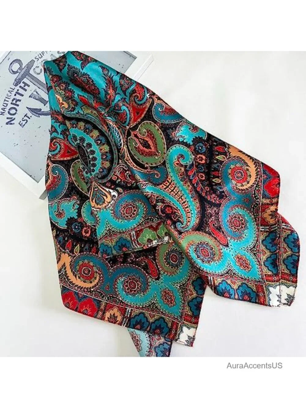 100% Mulberry Silk Square Scarf for Hair & Neck - Lightweight Bandana